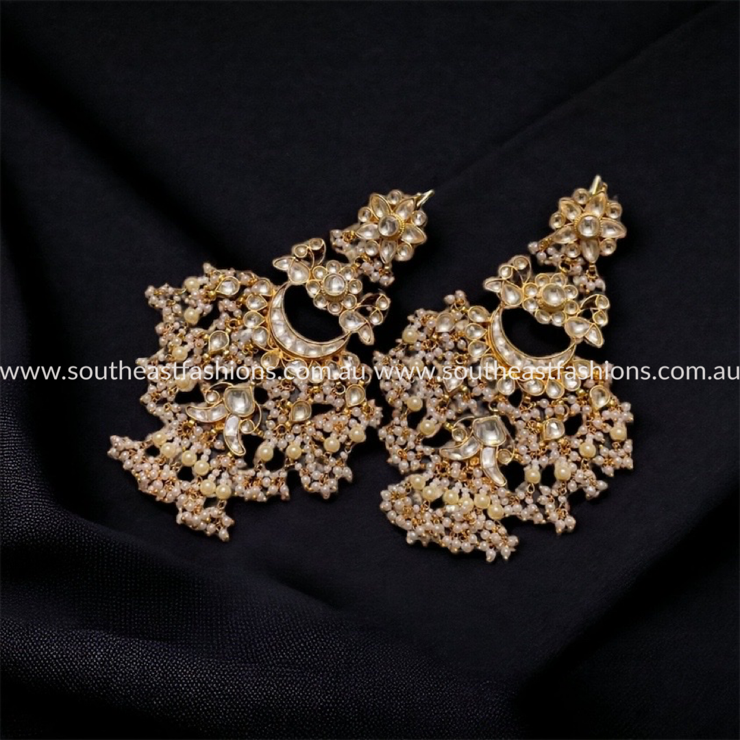 Kundan on sale big earrings